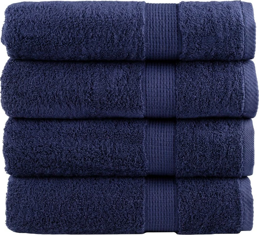 Rankšluostis Aukščiausios kokybės rankšluosčiai SOLUND, 4 vnt., tamsiai mėlyni, 50 x 100 cm, 600 g/m²