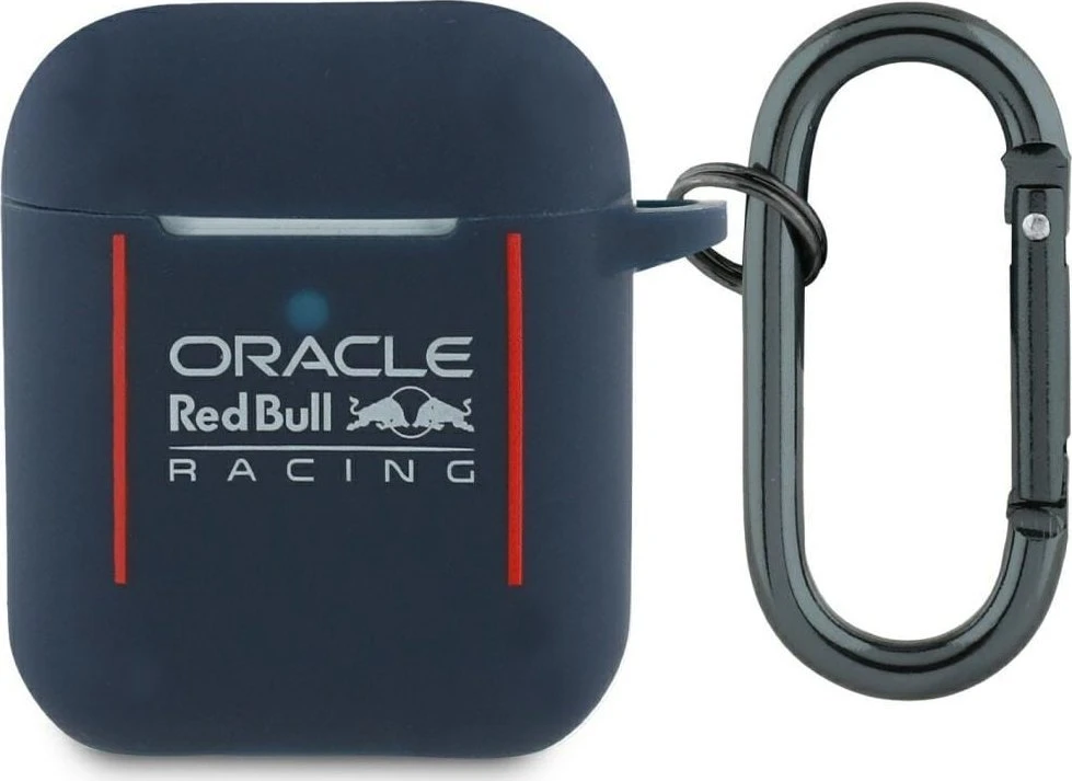 Red Bull Raudona Bull Dėklas Raudona Bull Silicone Logo & Lines skirtas AirPods 1 / 2 navy mėlynas
