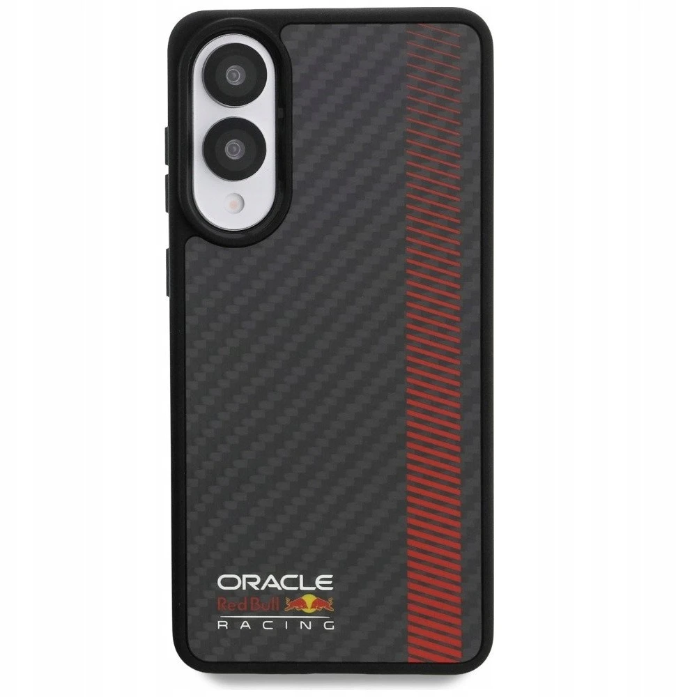 Red Bull Raudona Bull Dėklas Raudona Bull Real Carbon Fiber Powerbar MagSafe Samsung Galaxy S25 Edge juodos spalvos
