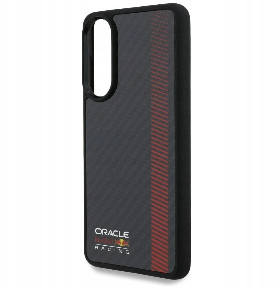 Red Bull Raudona Bull Dėklas Raudona Bull Real Carbon Fiber Powerbar MagSafe Samsung Galaxy S25 Edge juodos spalvos