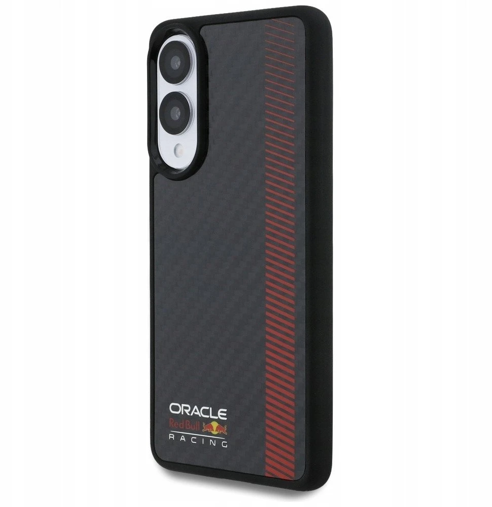 Red Bull Raudona Bull Dėklas Raudona Bull Real Carbon Fiber Powerbar MagSafe Samsung Galaxy S25 Edge juodos spalvos