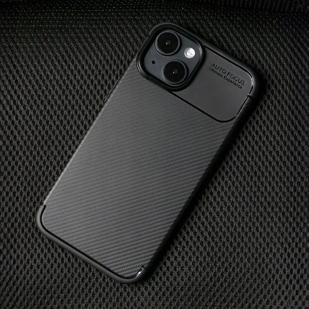 Dėklas TelForceone Carbon Juodas Apple iPhone 15 6,1"