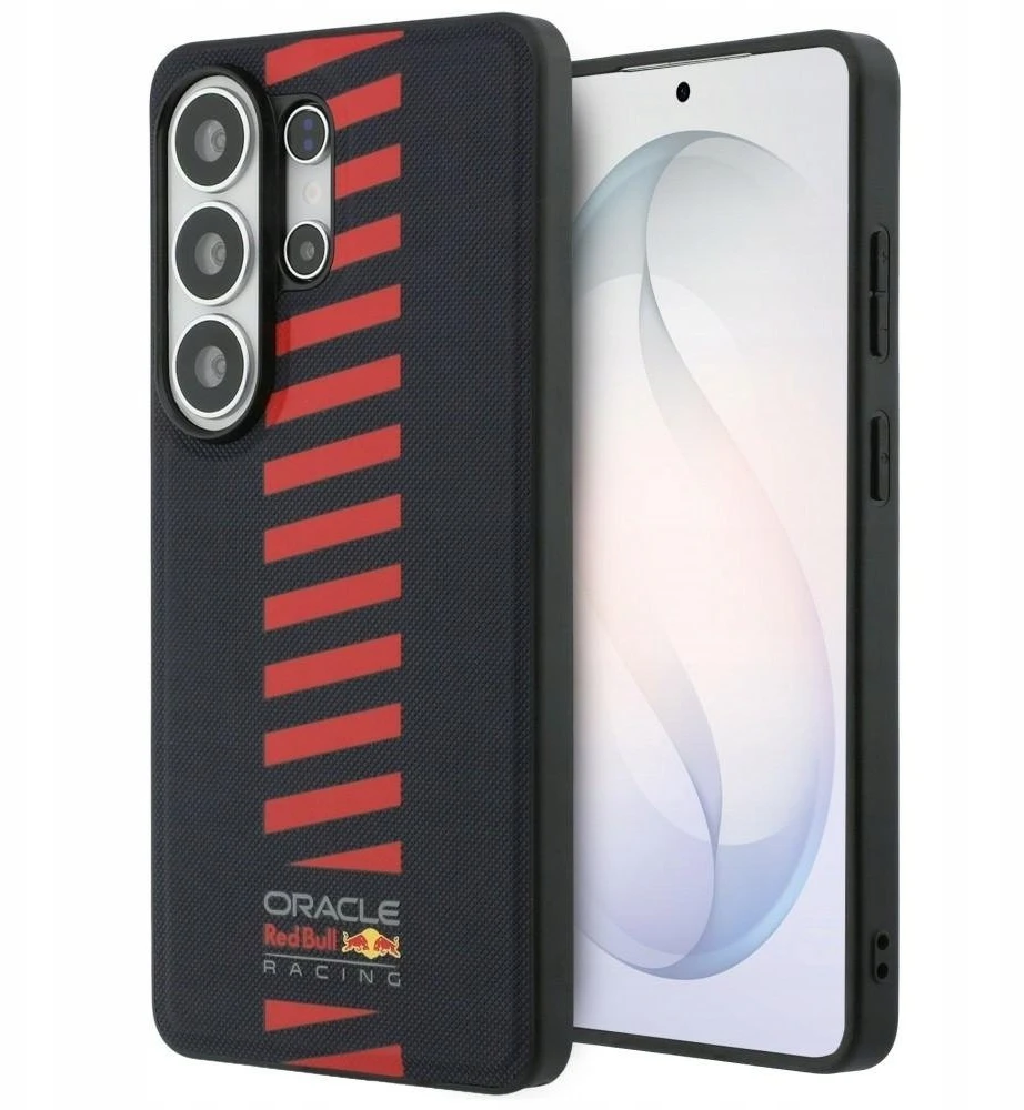 Red Bull Raudona Bull Raudona Bull PU Leather Meshed Powerbar Magnetic dėklas skirtas Samsung Galaxy S26 Ultra mėlynos spalvos
