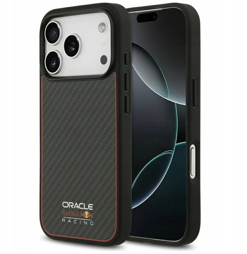 Red Bull Raudona Bull Dėklas Raudona Bull Kevlar Logo Matt MagSafe Apple iPhone 17 Pro juodos spalvos