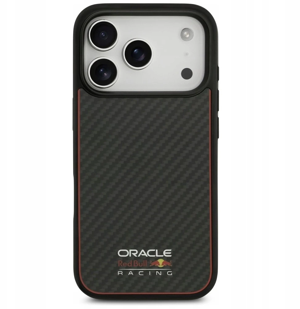 Red Bull Raudona Bull Dėklas Raudona Bull Kevlar Logo Matt MagSafe Apple iPhone 17 Pro juodos spalvos
