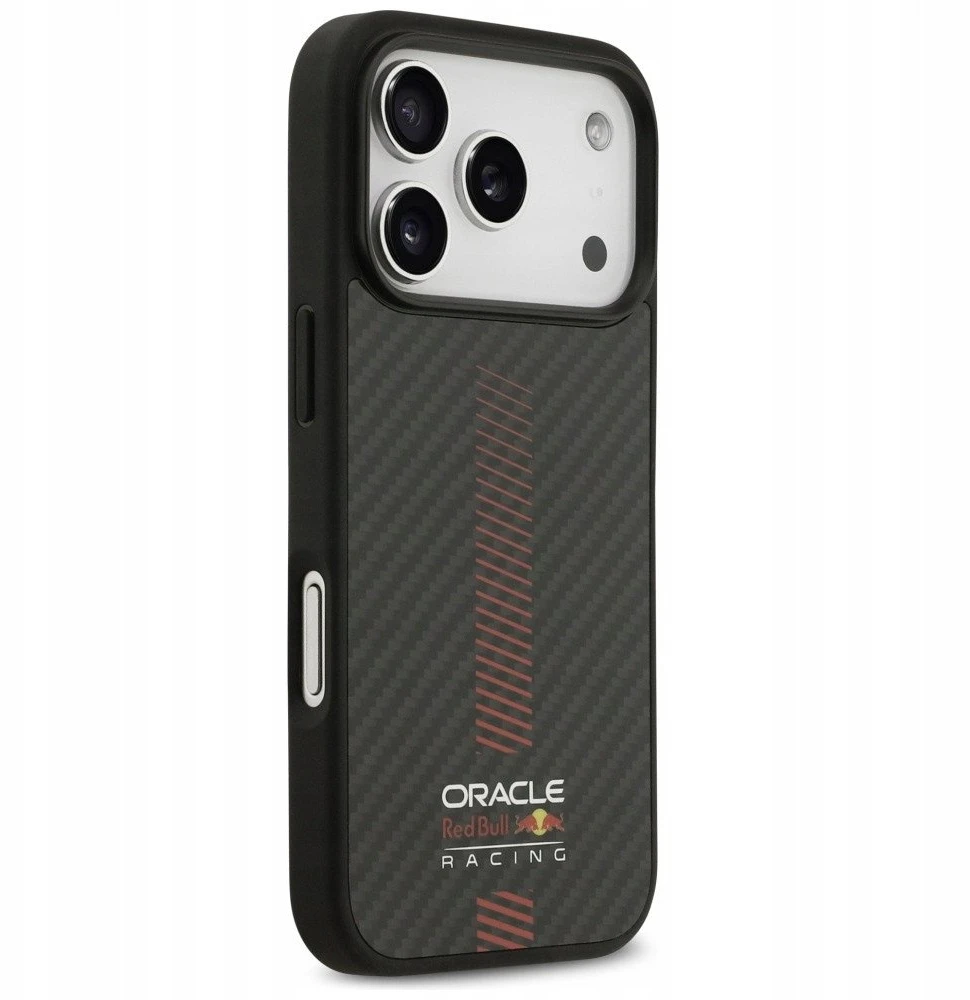 Red Bull Raudona Bull Original dėklas Raudonas BULL Kevlar Powerbar MagSafe skirtas Apple iPhone 17 Pro juodos spalvos