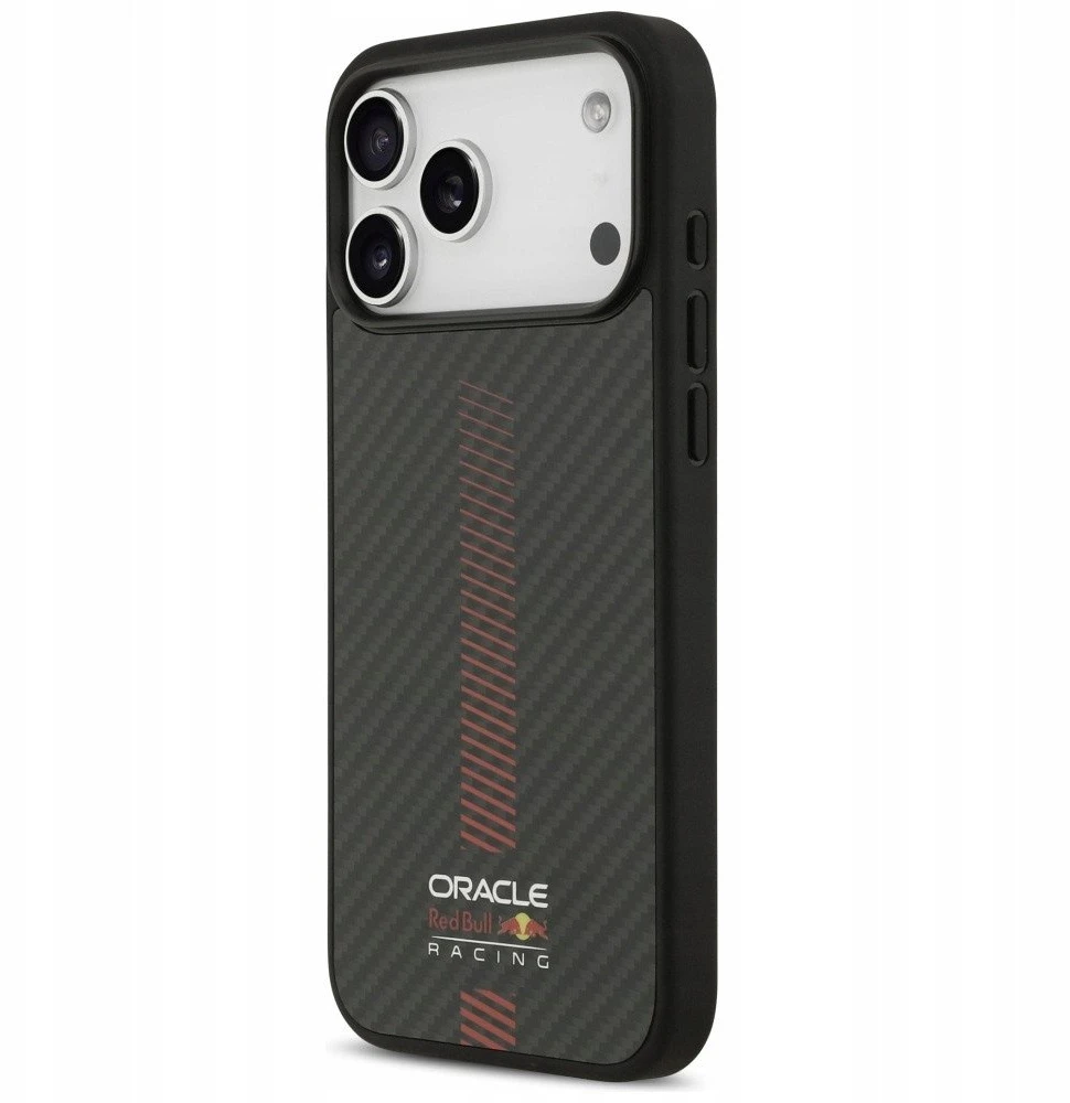 Red Bull Raudona Bull Original dėklas Raudonas BULL Kevlar Powerbar MagSafe skirtas Apple iPhone 17 Pro Max juodos spalvos