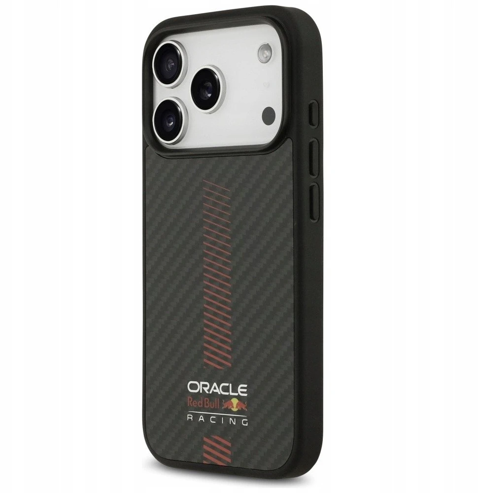 Red Bull Raudona Bull Original dėklas Raudonas BULL Kevlar Powerbar MagSafe skirtas Apple iPhone 17 Pro juodos spalvos