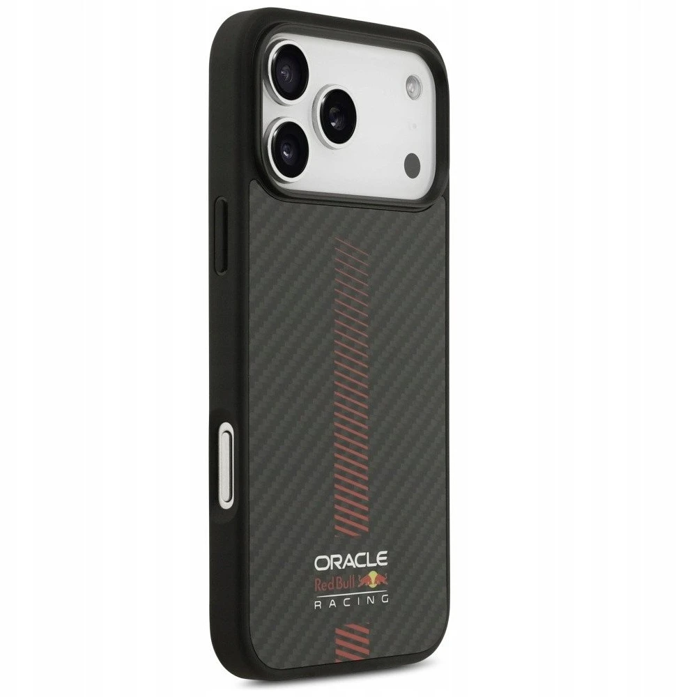 Red Bull Raudona Bull Original dėklas Raudonas BULL Kevlar Powerbar MagSafe skirtas Apple iPhone 17 Pro Max juodos spalvos