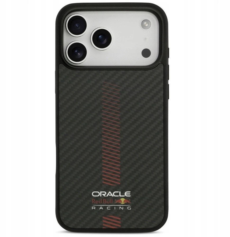 Red Bull Raudona Bull Original dėklas Raudonas BULL Kevlar Powerbar MagSafe skirtas Apple iPhone 17 Pro Max juodos spalvos