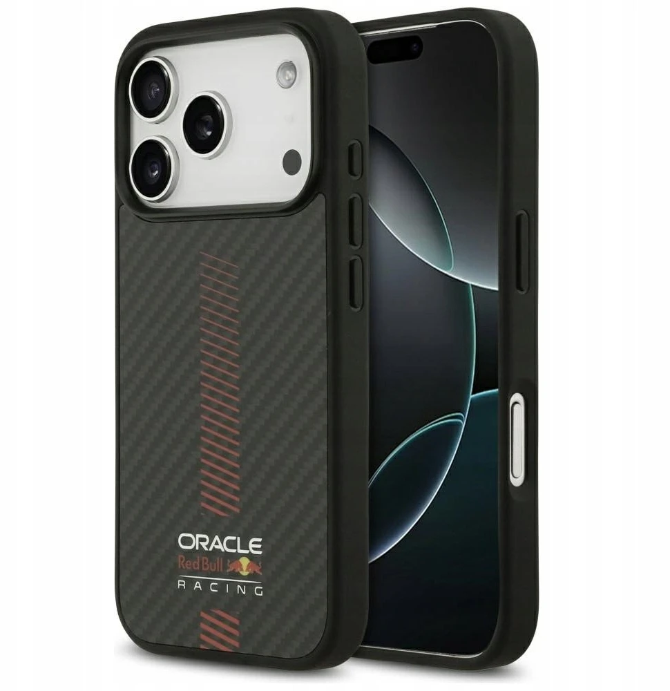 Red Bull Raudona Bull Original dėklas Raudonas BULL Kevlar Powerbar MagSafe skirtas Apple iPhone 17 Pro juodos spalvos