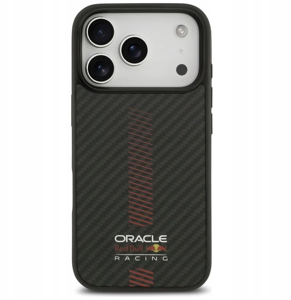 Red Bull Raudona Bull Original dėklas Raudonas BULL Kevlar Powerbar MagSafe skirtas Apple iPhone 17 Pro juodos spalvos