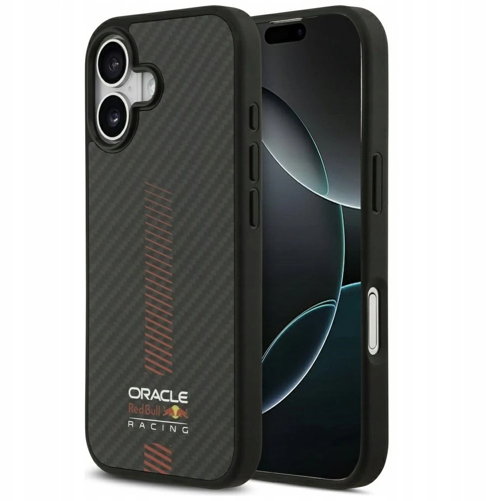 Red Bull Raudona Bull Original dėklas Raudonas BULL Kevlar Powerbar MagSafe skirtas Apple iPhone 17 juodos spalvos