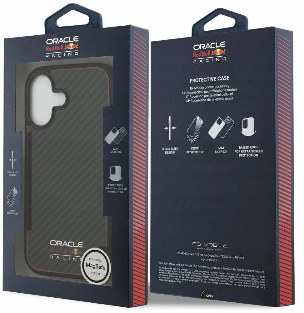 Red Bull Raudona Bull Dėklas Raudona Bull Kevlar Logo Matt MagSafe skirtas Apple iPhone 17 juodos spalvos