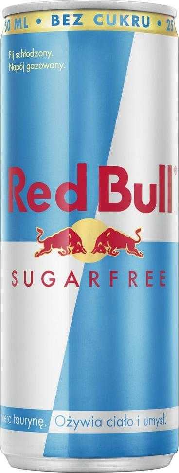 Red Bull Energy drink, sugar free, karton 24szt , cena za 1szt, Raudona Bull