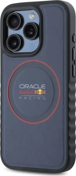 Red Bull Raudona Bull Raudona Bull PU Leather Raudona Ring MagSafe dėklas jūsų Apple iPhone 15 Pro Max mėlynos spalvos
