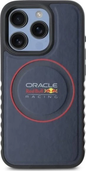 Red Bull Raudona Bull Raudona Bull PU Leather Raudona Ring MagSafe dėklas jūsų Apple iPhone 15 Pro Max mėlynos spalvos