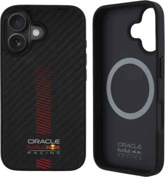 Red Bull Raudona Bull Raudona Bull Carbon Powerbar MagSafe dėklas jūsų Apple iPhone 16 Plus juodos spalvos