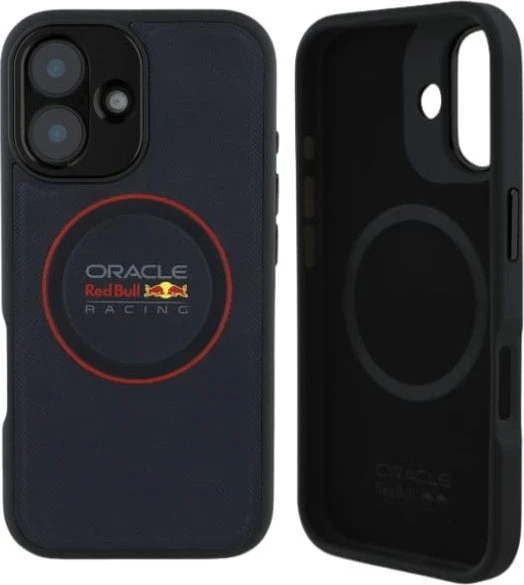Red Bull Raudona Bull Raudona Bull PU Leather Raudona Ring MagSafe dėklas jūsų Apple iPhone 16 Plus mėlynos spalvos