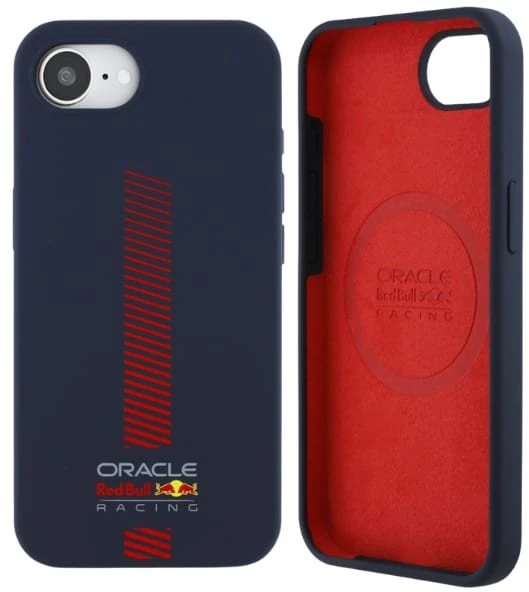 Red Bull Raudona Bull Raudona Bull Silicone Powerbar MagSafe Apple iPhone 16e dėklas telefonui mėlynos spalvos