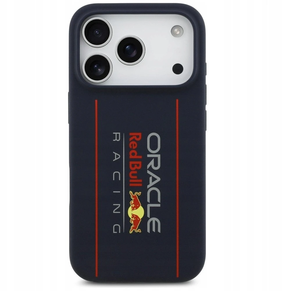 Red Bull Raudona Bull Raudona Bull Silicone Vertical Logo MagSafe dėklas skirtas Apple iPhone 17 Pro Max mėlynos spalvos
