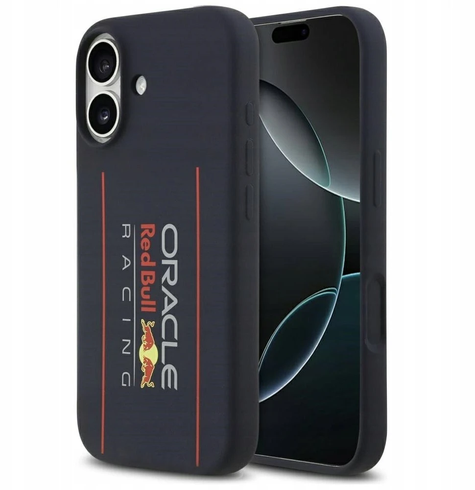 Red Bull Raudona Bull Raudona Bull Silicone Vertical Logo MagSafe dėklas skirtas Apple iPhone 17 mėlynos spalvos