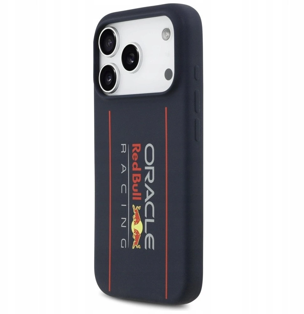 Red Bull Raudona Bull Raudona Bull Silicone Vertical Logo MagSafe dėklas skirtas Apple iPhone 17 Pro Max mėlynos spalvos