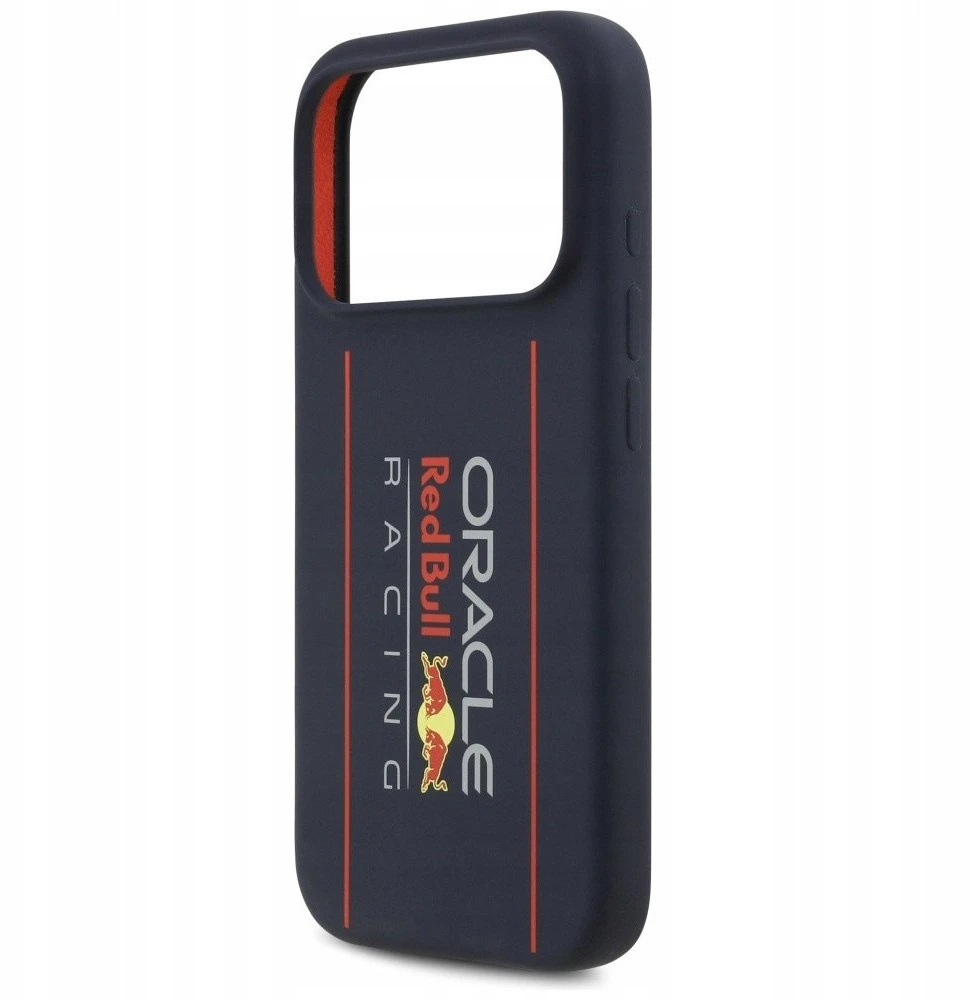 Red Bull Raudona Bull Raudona Bull Silicone Vertical Logo MagSafe dėklas skirtas Apple iPhone 17 Pro Max mėlynos spalvos