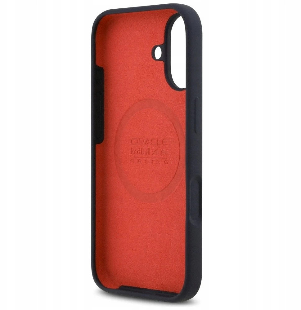 Red Bull Raudona Bull Raudona Bull Silicone Vertical Logo MagSafe dėklas skirtas Apple iPhone 17 mėlynos spalvos
