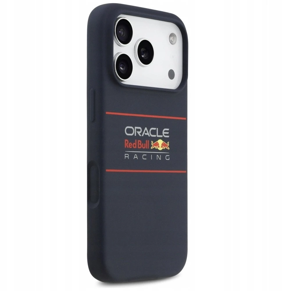 Red Bull Raudona Bull Raudona Bull Silicone Horizontal Centered Logo MagSafe dėklas skirtas Apple iPhone 17 Pro Navy mėlynos spalvos