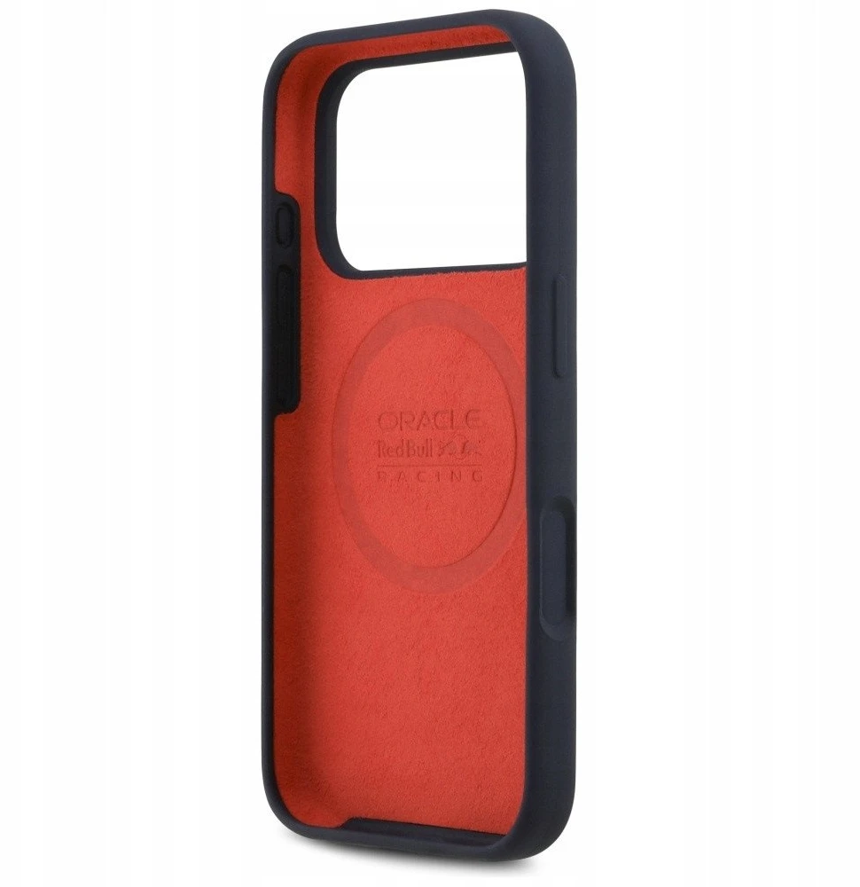 Red Bull Raudona Bull Raudona Bull Silicone Horizontal Centered Logo MagSafe dėklas skirtas Apple iPhone 17 Pro Navy mėlynos spalvos
