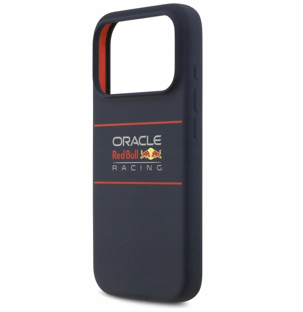 Red Bull Raudona Bull Raudona Bull Silicone Horizontal Centered Logo MagSafe dėklas skirtas Apple iPhone 17 Pro Navy mėlynos spalvos