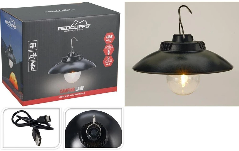 Redcliffs Žibintuvėlis stovyklavimo lempa su USB įkrovimu
