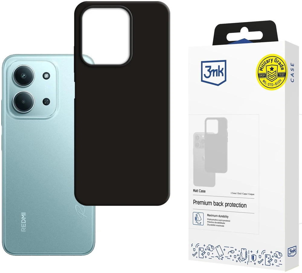 3Mk Apsauginis „Redmi 15C 4G/5G“ (171 mm) / „Poco C85 4G“ – matinis 3 mm dėklas