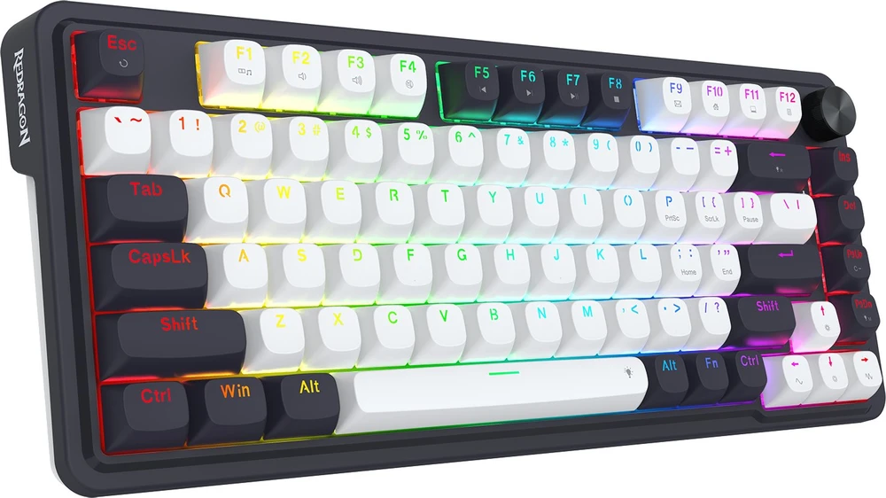 Klaviatūra žaidimams Redragon Ucal Magnetic Redragon UltraMag su laidu magnetyczna su pašvietimu balta ir-juoda