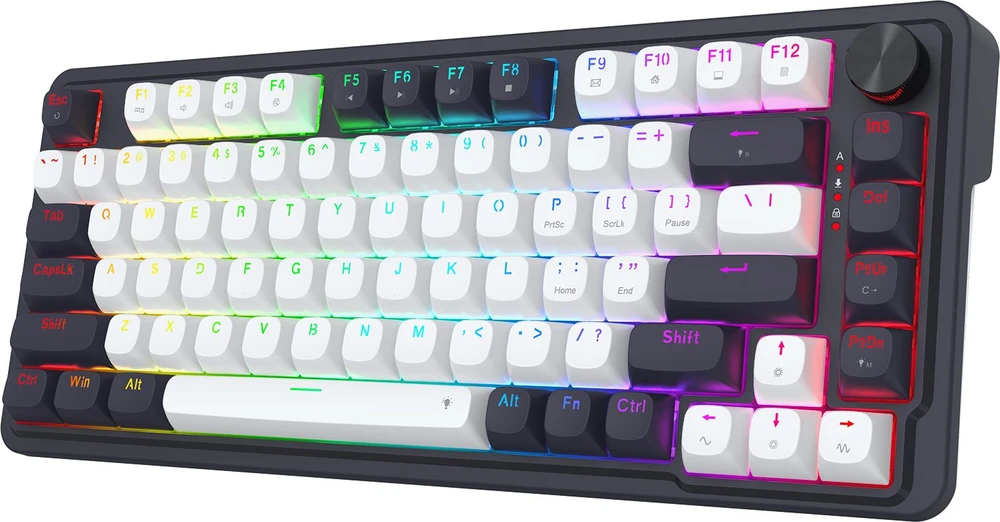 Klaviatūra žaidimams Redragon Ucal Magnetic Redragon UltraMag su laidu magnetyczna su pašvietimu balta ir-juoda