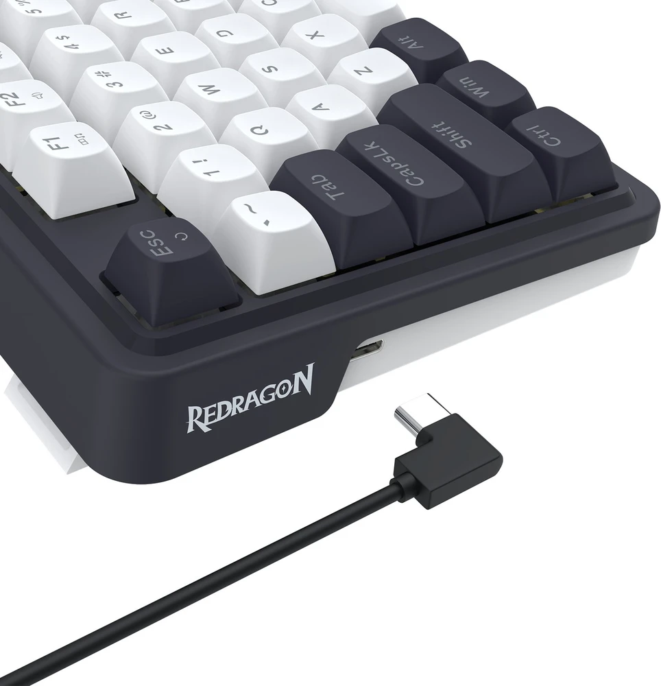 Klaviatūra žaidimams Redragon Ucal Magnetic Redragon UltraMag su laidu magnetyczna su pašvietimu balta ir-juoda