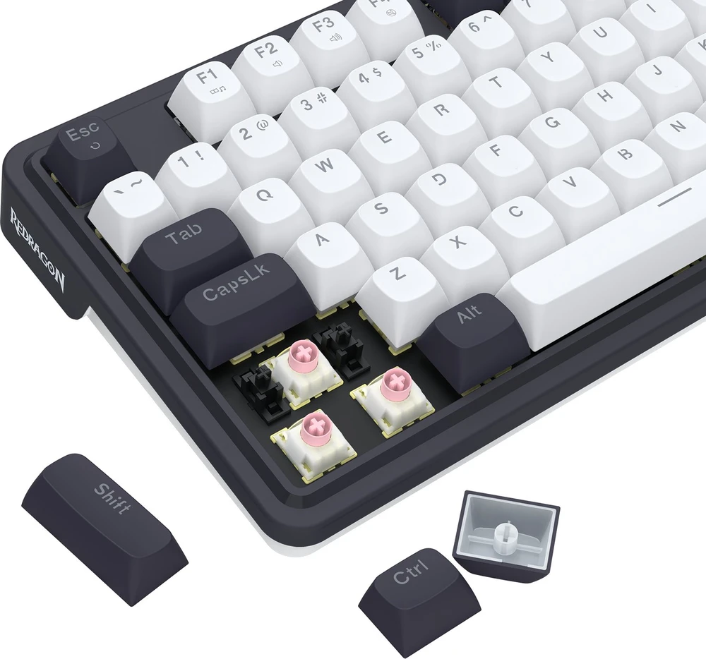 Klaviatūra žaidimams Redragon Ucal Magnetic Redragon UltraMag su laidu magnetyczna su pašvietimu balta ir-juoda