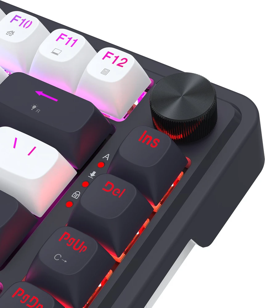 Klaviatūra žaidimams Redragon Ucal Magnetic Redragon UltraMag su laidu magnetyczna su pašvietimu balta ir-juoda