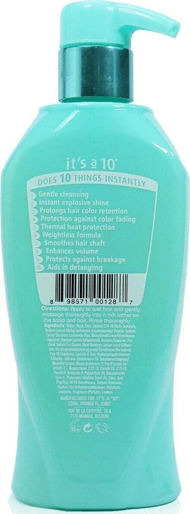„It's a 10 Miracle Blow Dry“ blizgantis plaukų šampūnas drėkinimui, iššukavimui ir blizgesiui 295,7 ml