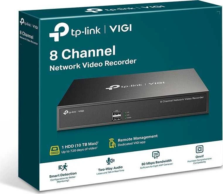 TP-Link VIGI NVR1008H tinklinis vaizdo įrašymo įrenginys (NVR) 1U Juoda
