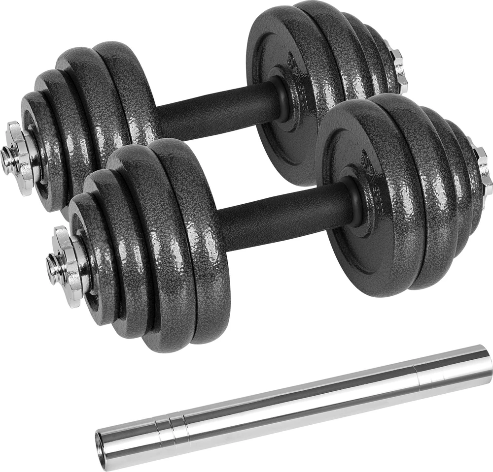 REBEL ACTIVE reguliuojamo svorio hanteliai dėkle, 30 kg, su štanga