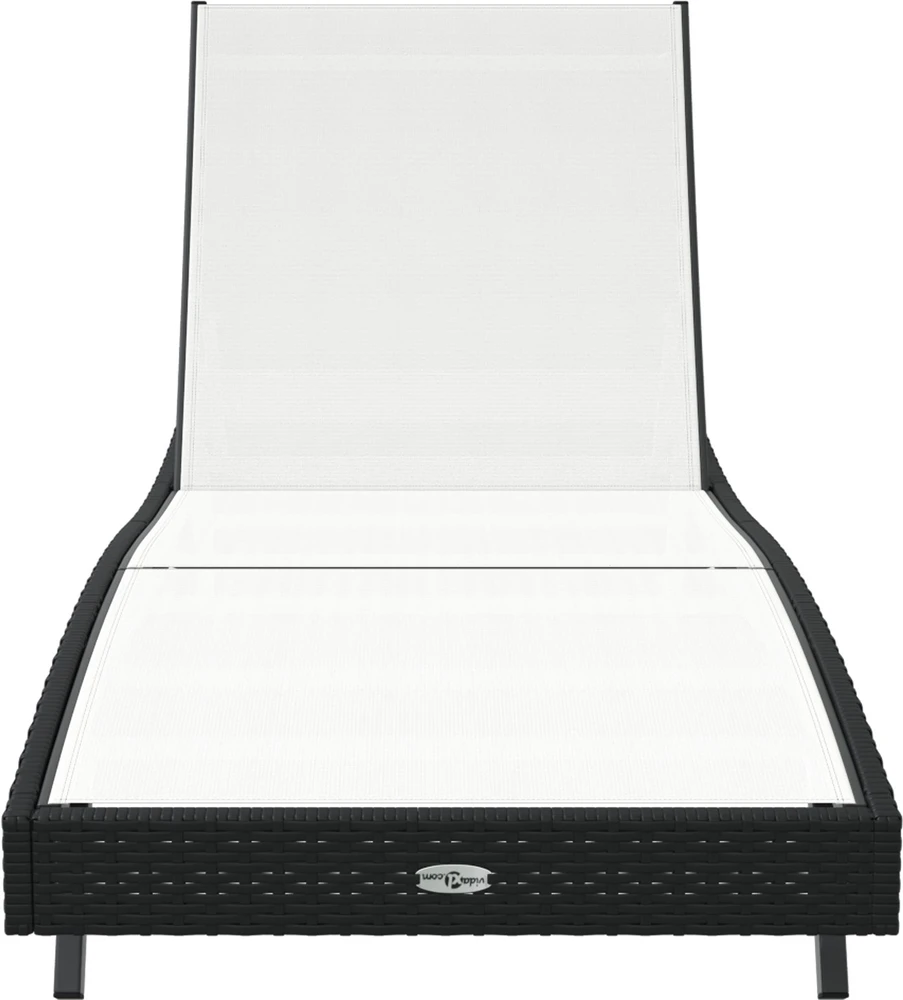 Saulės gultas Juoda ir Balta 197 x 70 x 82 cm poliratanas