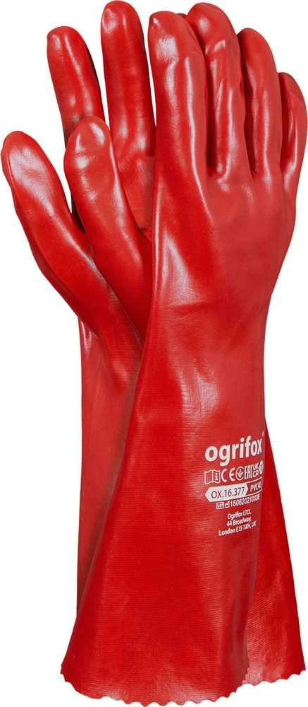 Raw Pol PVC PIRŠTINĖS RAUDONOS ILGOS 40cm DYDIS – 10