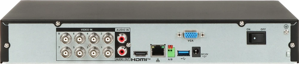 Dahua Technology Co Pentabrid 4K įrašymo įreng. 8kam. XVR7108H-4K-I3. 4K 15 kadrų per sekundę. SMD Plus, H.265, 1 HDD