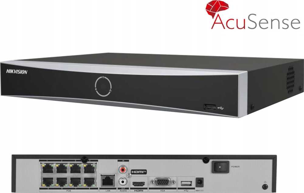 IP REGISTRATORIUS DS-7608NXI-K1/8P(D) 8 KANALŲ, 8 PoE AcuSense Hikvision
