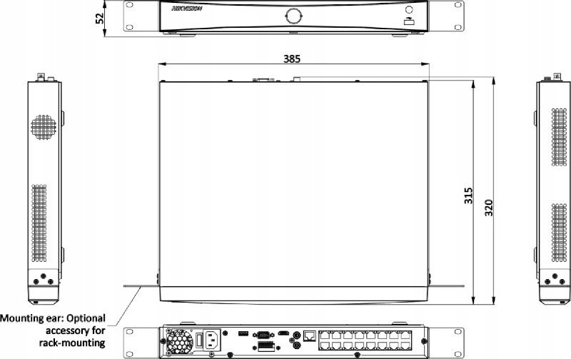 IP REGISTRATORIUS DS-7616NXI-K2/16P(D) 16 KANALŲ, 16 PoE AcuSense Hikvision