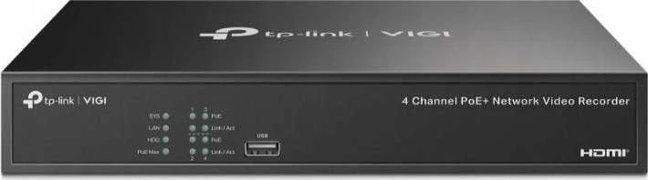 TP-LINK | PoE+ tinklo vaizdo įrašymo įrenginys | VIGI NVR1004H-4P | 1 | 4 kanalas