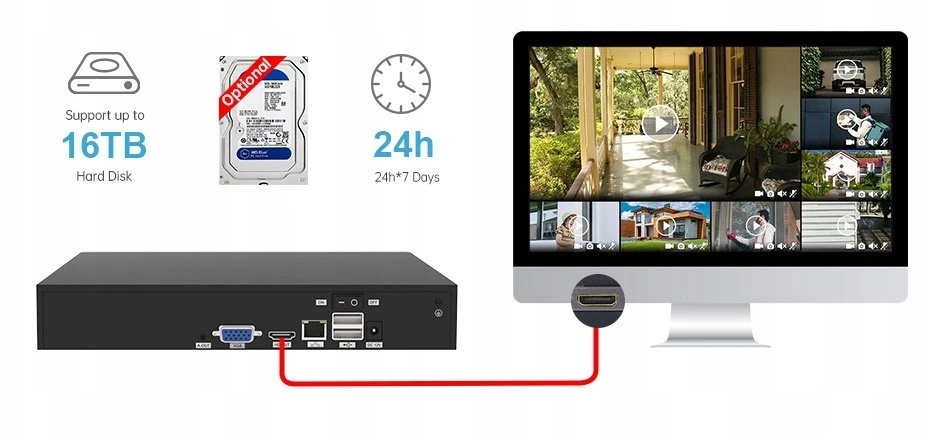 Uniview Shenzhen „Foscam FNA108H“ 8 kanalų įrašymo įrenginys