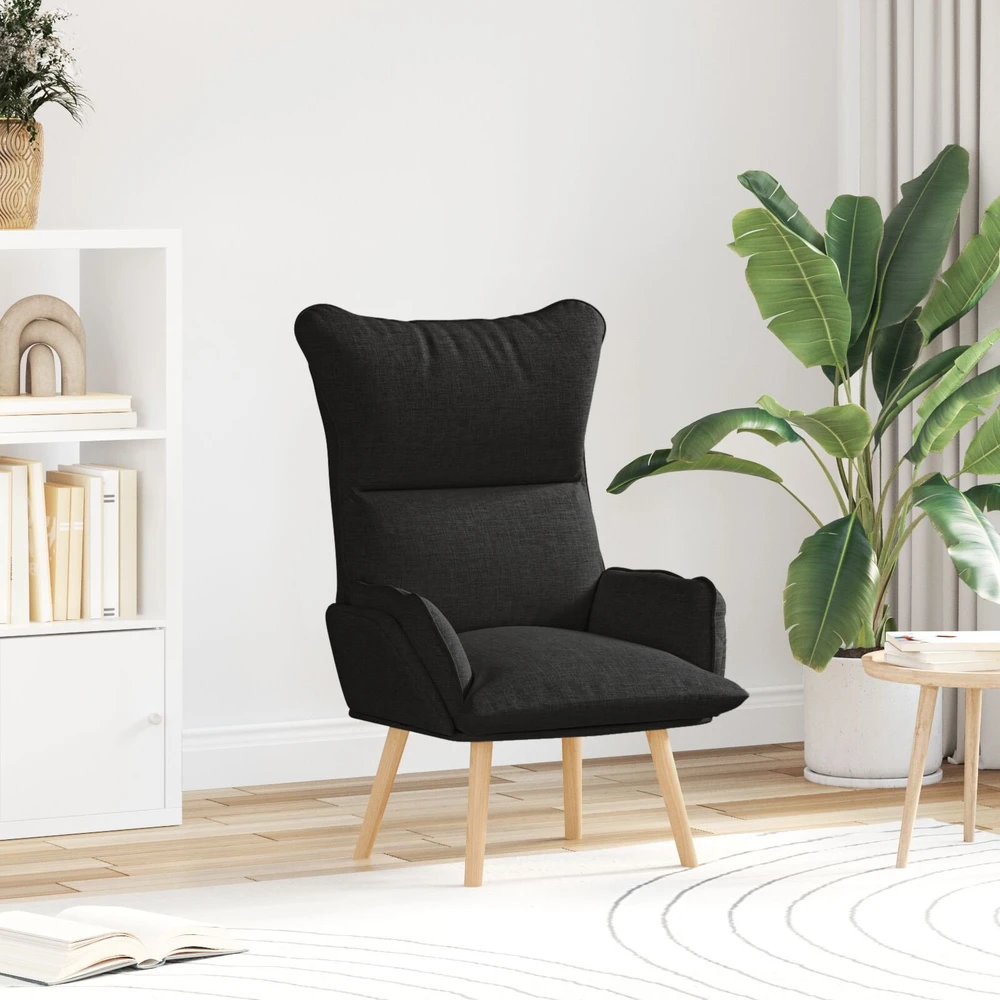 Fotelis krėslas Juoda 69 x 74 x 93 cm Audinys ir Fanera